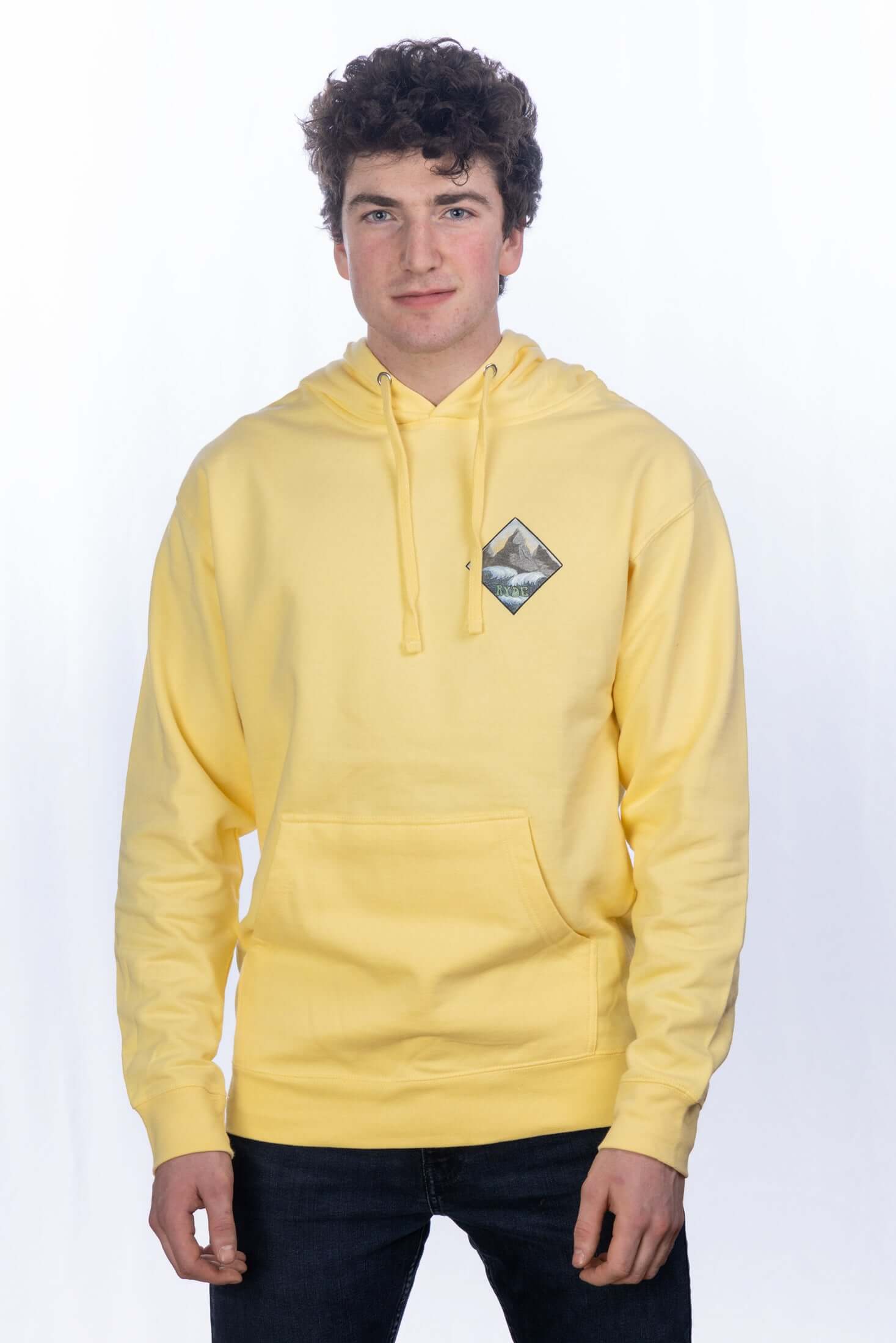 ryde 4 lyfe - Free Flow Hooded Sweatshirt - yellow - front