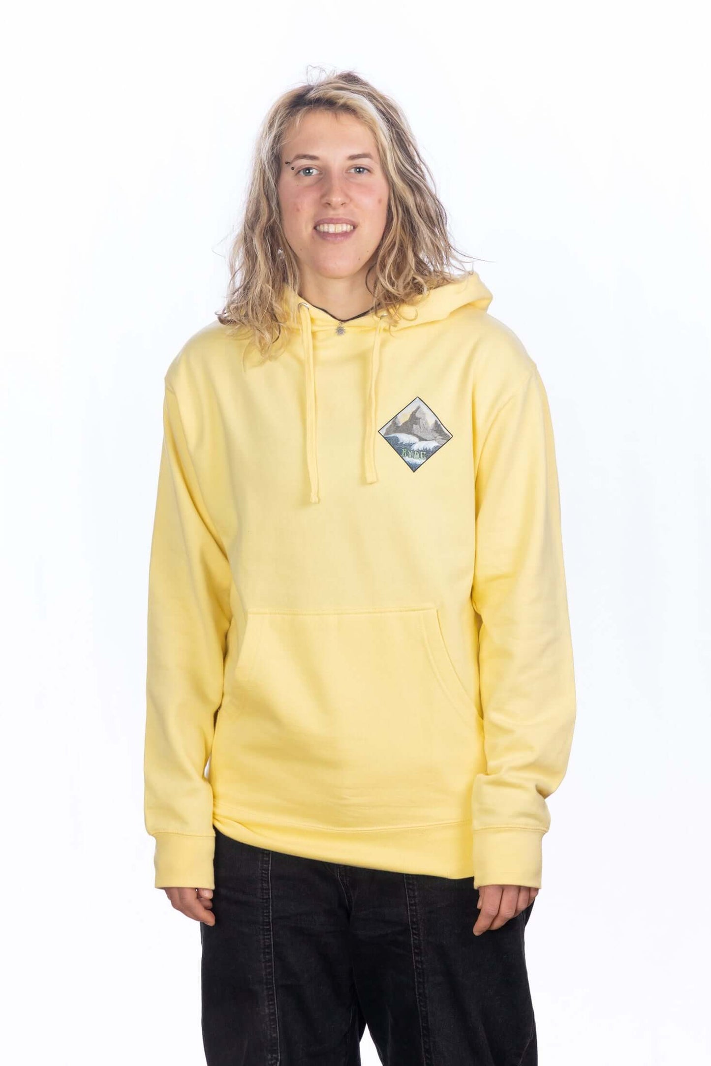 ryde 4 lyfe - Free Flow Hooded Sweatshirt - yellow - front