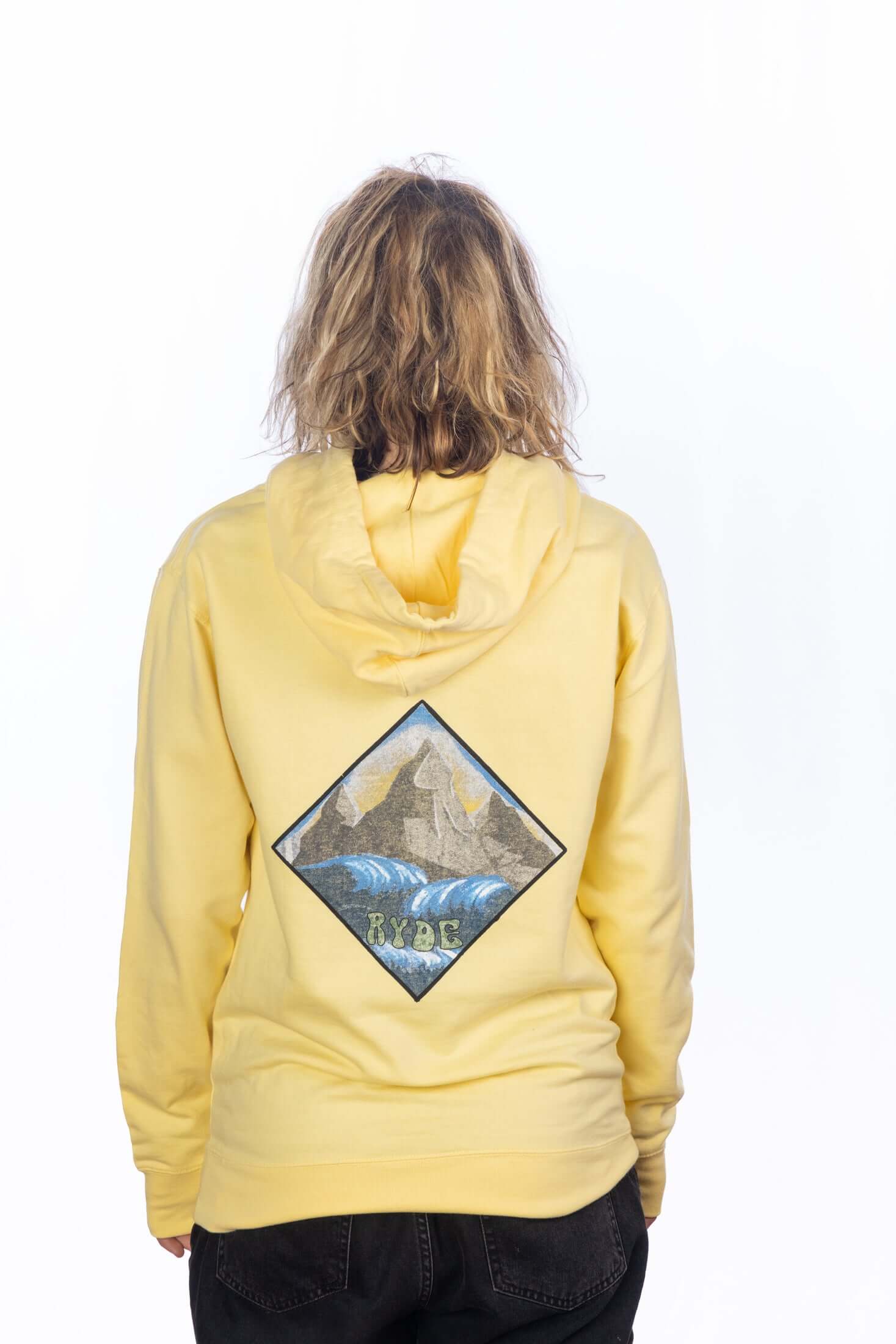 ryde 4 lyfe - Free Flow Hooded Sweatshirt - yellow - back